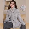 Women's Elegant Faux Fur Stand Collar Coat