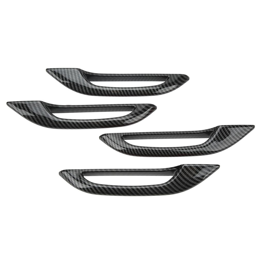 4PCs Car Door Handle Protection Cover Anti Freezing Carbon Fiber Style Replacement for Tesla Model 3 Y