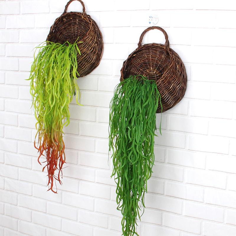 80cm 1 Bund Künstliche Pflanze Seetang Ranke Haus Büro Begrünung Fake Blatt Rattan Festlicher Wandbehang Weidenblatt Künstlich