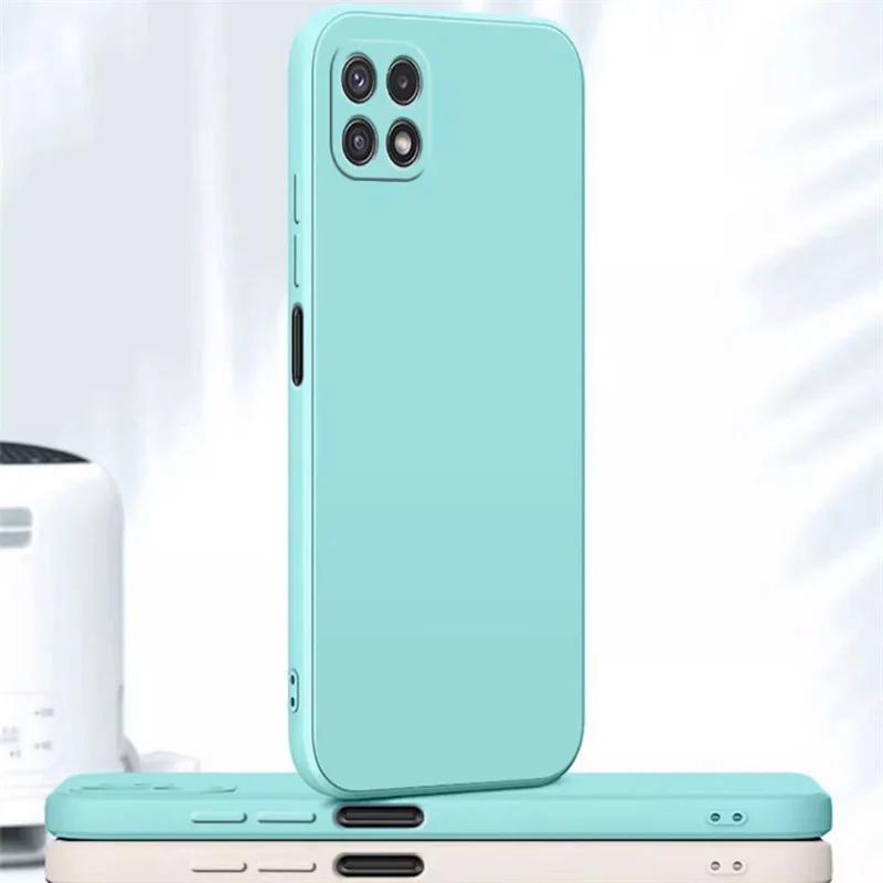 Luxury Liquid Mobile Phone Case for Samsung A22 Galaxy A21S A31 A41 A51 A71 Soft Silicone Protective Shockproof Bag Cover