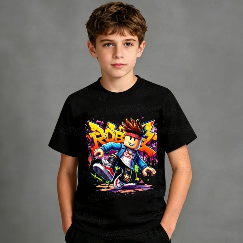 Summer Women s Men s Roblox Family Print Short Sleeve T-Shirt Cartoon Plus Sizechildren Boy Girl Kids T-Shirt Tops 110