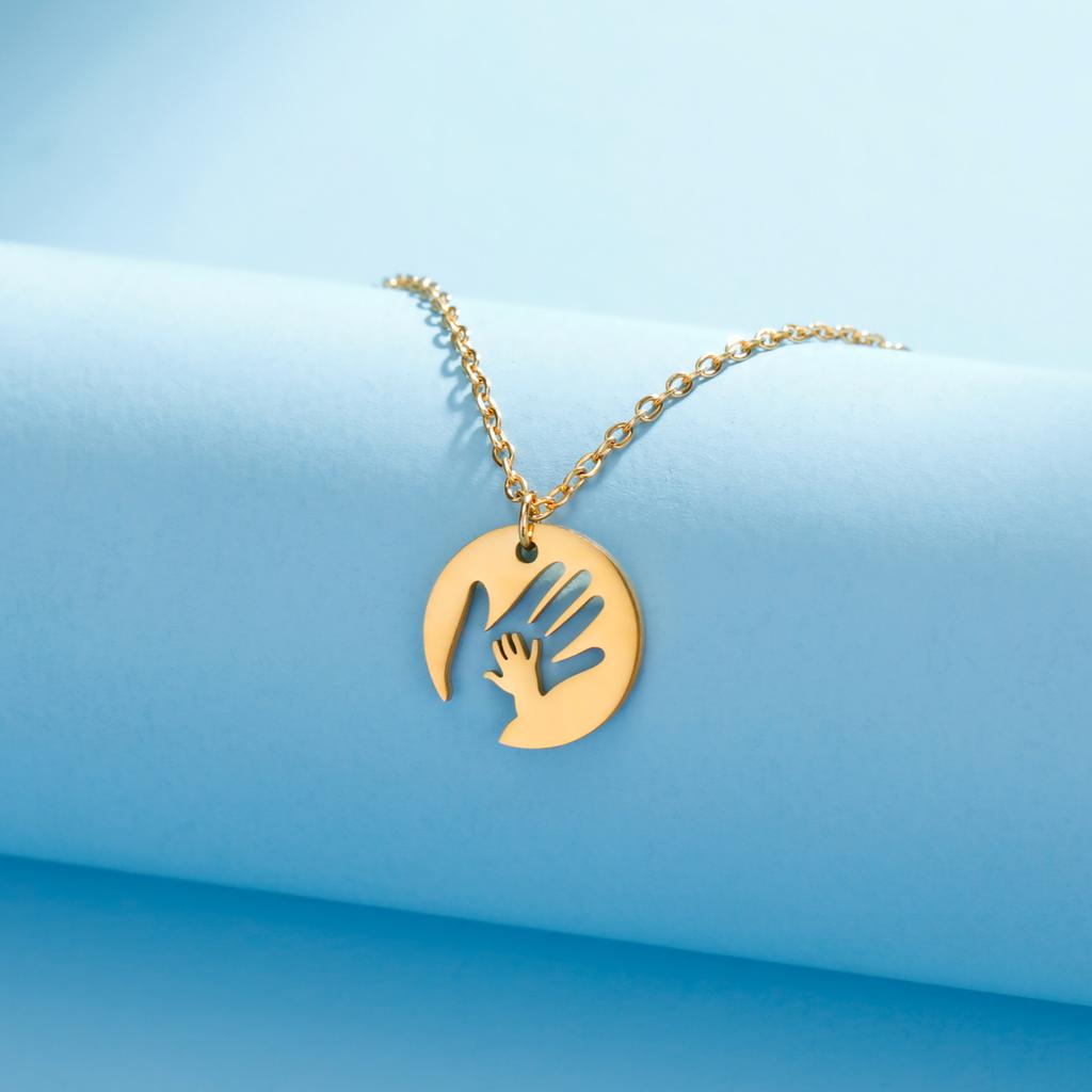 Lemegeton Stainless Steel Female Necklace Link Chain Jewelry on the Neck Small Hands Pull Big Hands Accessories Gift For Mom