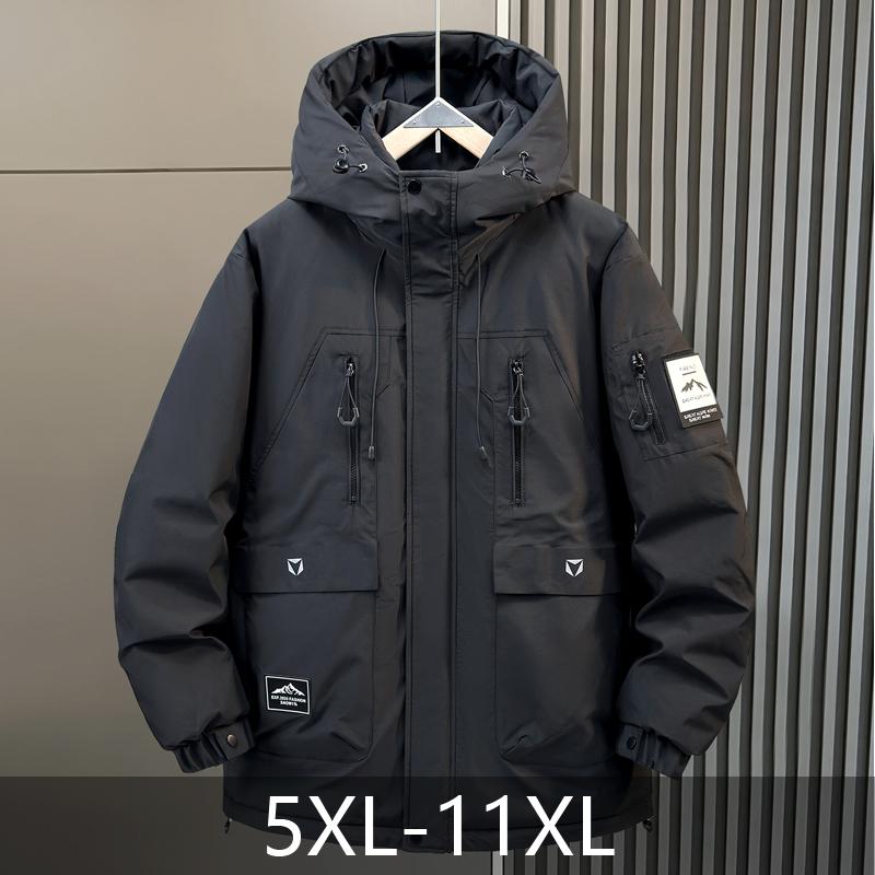 Plus Size 5XL-11XL Fashion Winter Parkas Men's Down Jackets Hooded Waterproof Casual Loose Thick Warm Oversize Outerwears Men Down Coat