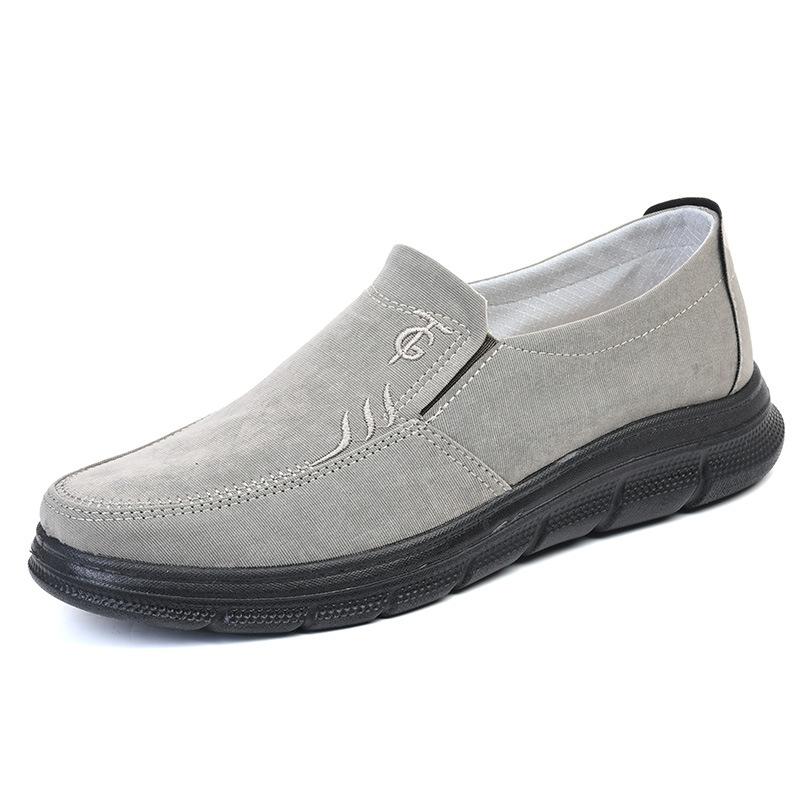 New Men's Soft Soled Breathable Fabric Shoes, Comfortable and Fashionable for Middle-aged and Elderly People, with A Casual Canvas Shoe