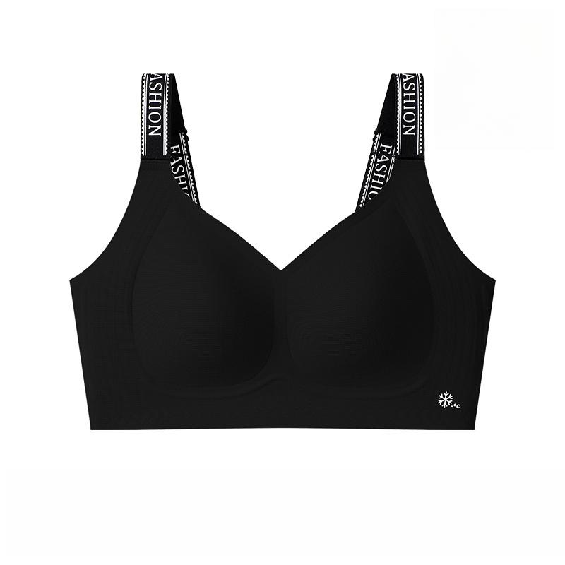 

Invisible Bra Women s Fixed Cup Underwear Breast Retraction No Underwire Bra Large-sized Thin Bra Push Up Bra M чёрный