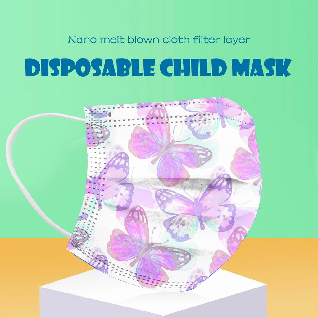 10PC Children's Tie-dyed Disposable Industrial Three Layer Face Mask