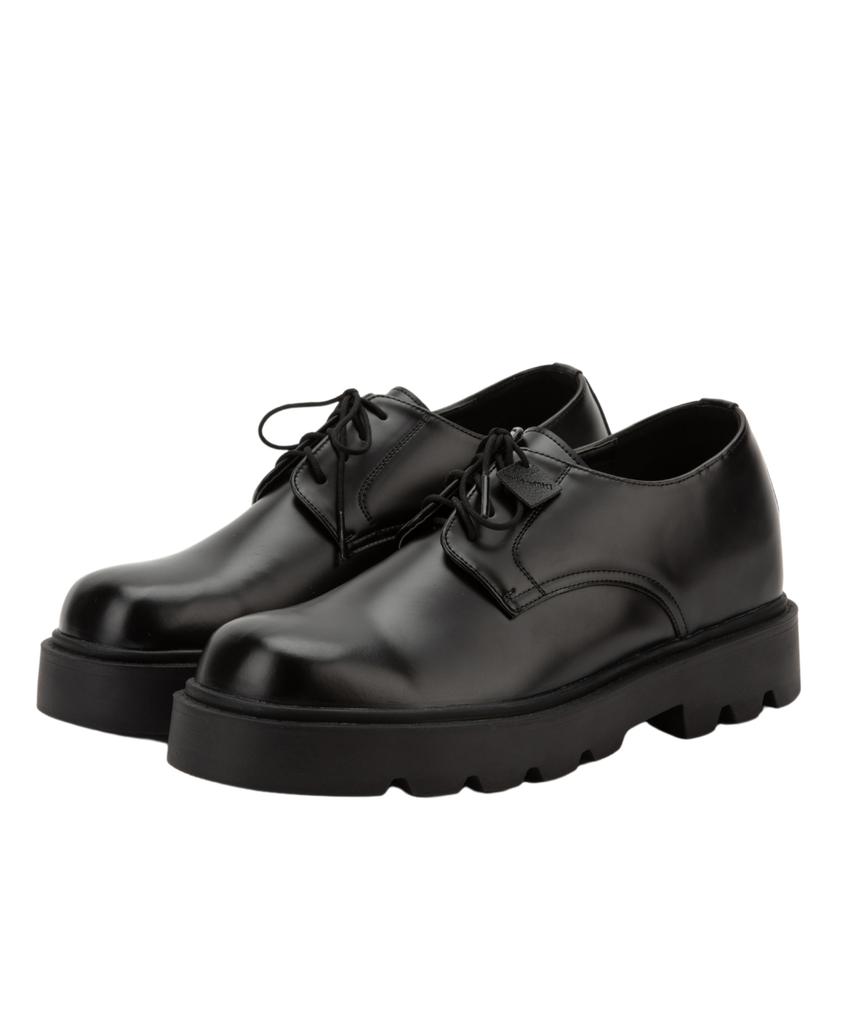 Differshoe 703 Chunky Derby Shoes 7Cm Glossy Black [Glossy]