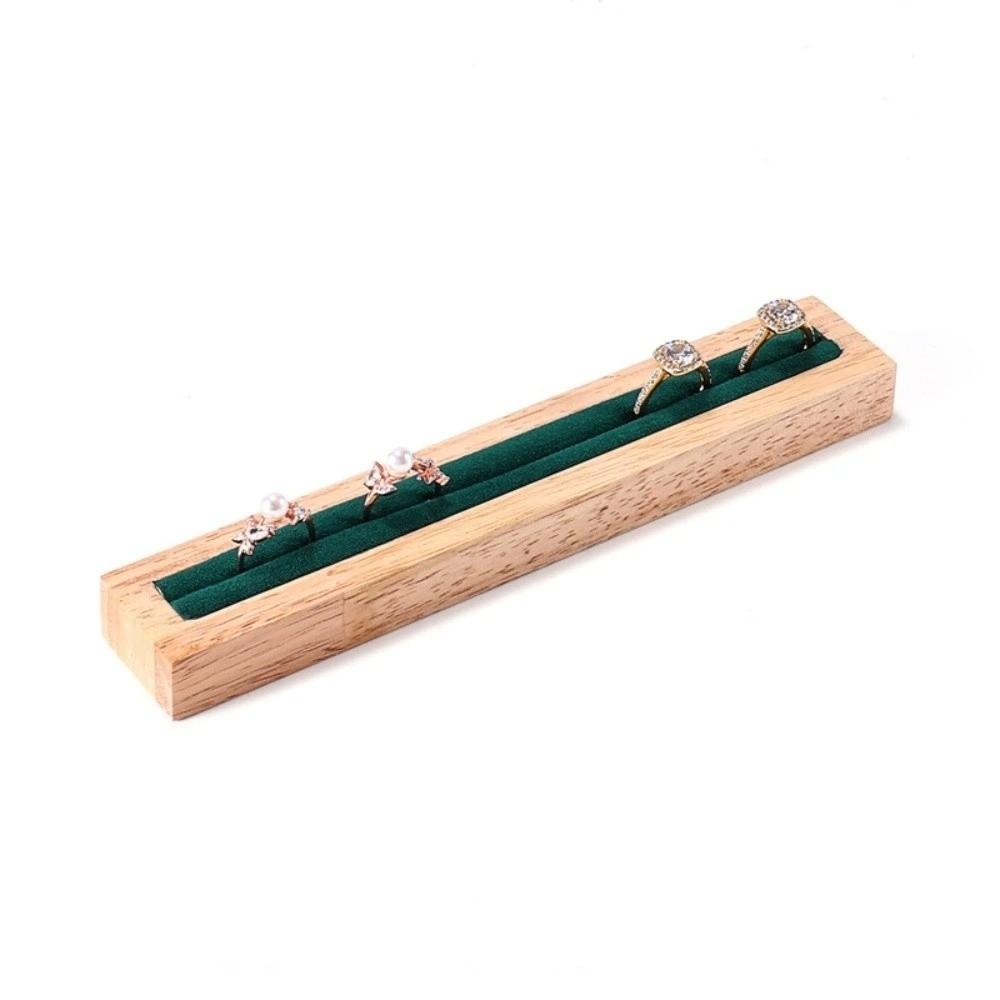 Rings Storage Wooden Ring Display Rectangular Shape Jewelry Organizers Quality Jewelry Stand Rings
