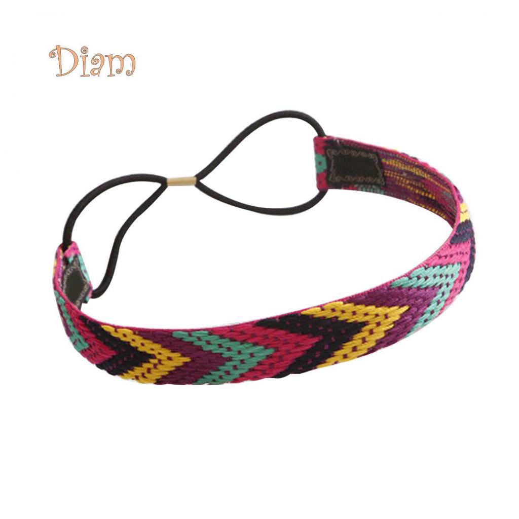 Tenfyer Ethno-Stil Boho Damen elastische geflochtene Stirnbänder Kopfbedeckung Haarband Zubehör