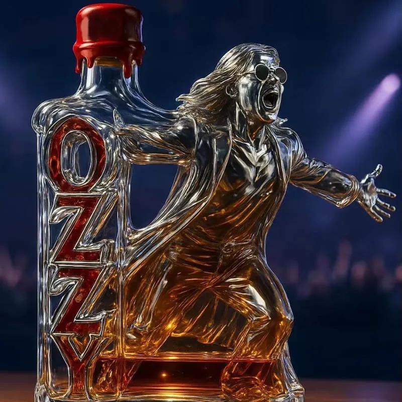 NEUE Ozzy Osbourne Whiskeyflasche Back To The Beginning Gedenk-Whiskey-Wein-Flasche Heimdekoration Statue Sammlung Handwerk
