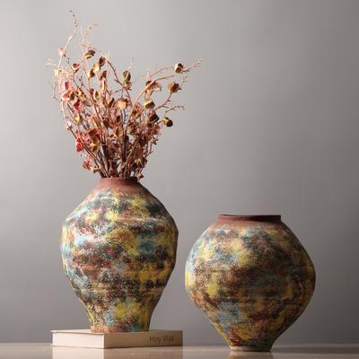 Ceramic Vase Retro Colorful Graffiti Flower Vase Ceramic Handicrafts Porcelain Vase Terrarium Home Decoration Accessories