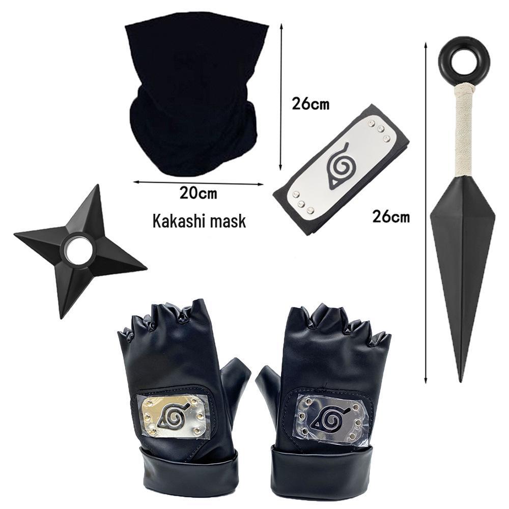 Available: Kakashi Mask, Naruto Kunai & Shuriken, Konoha Headband Set