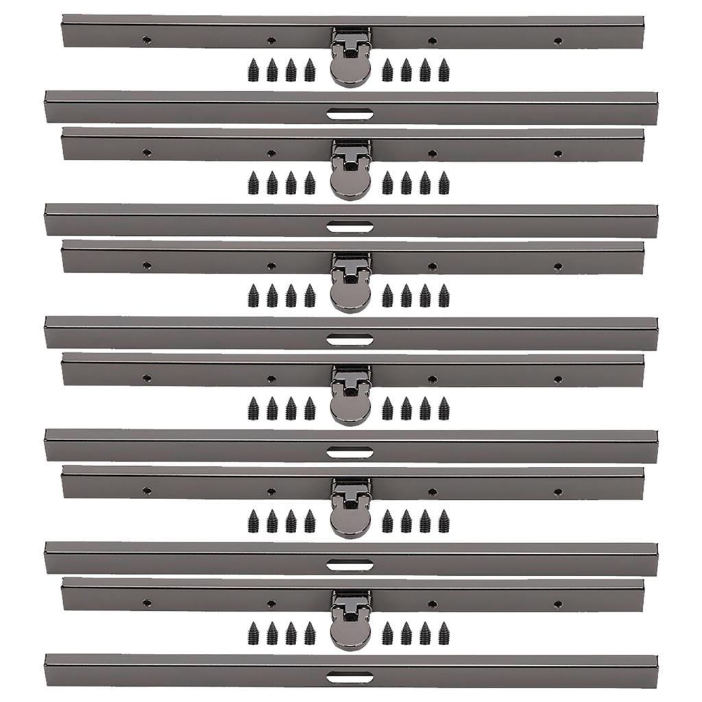 6PCs Metal Wallet Frame Straight Side Bag Supplies Hardware Accessories Iron Lightweight 19cm(Gun