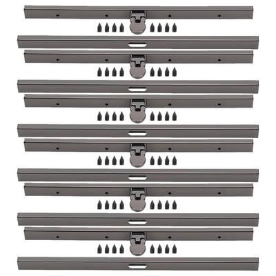 6PCs Metal Wallet Frame Straight Side Bag Supplies Hardware Accessories Iron Lightweight 19cm(Gun