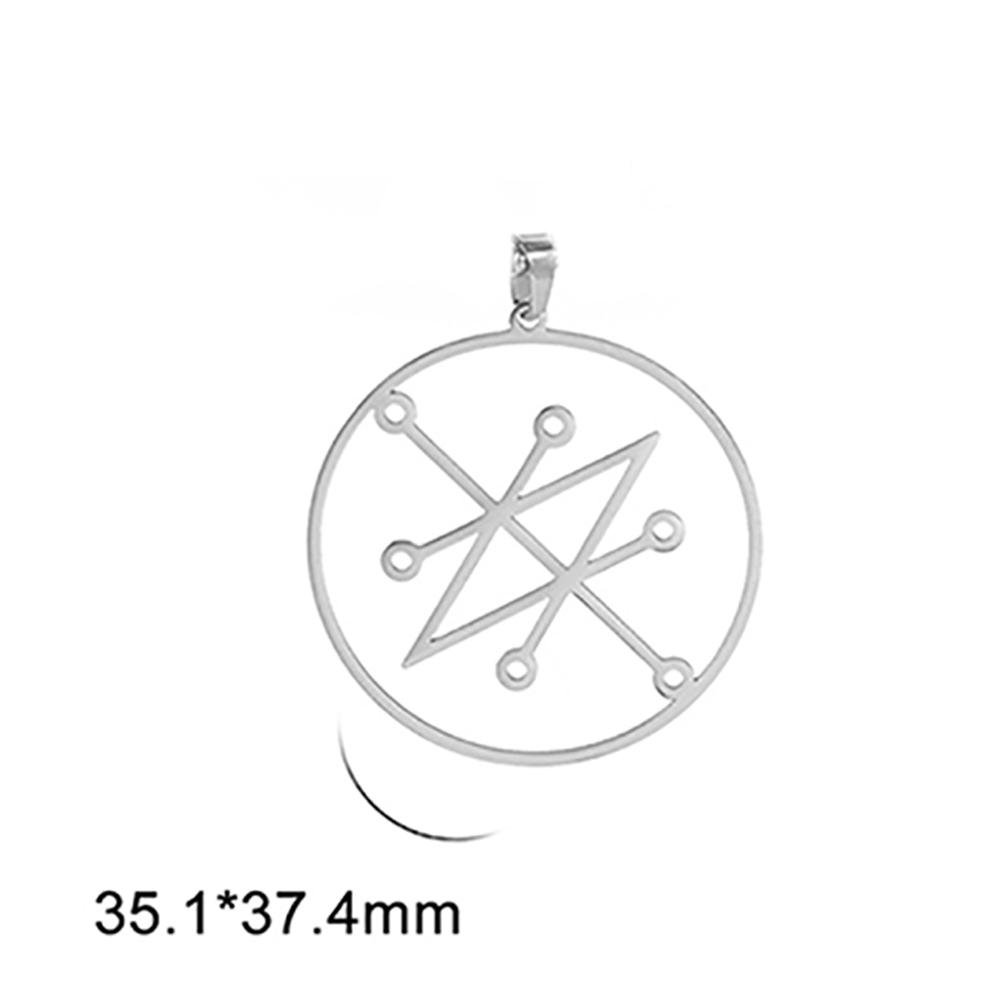 Dawapara Sigil of Azazel Demonic Symbol Pendant for Necklace Earrings Stainless Steel Charms Solomon Occult Amulet Accessories