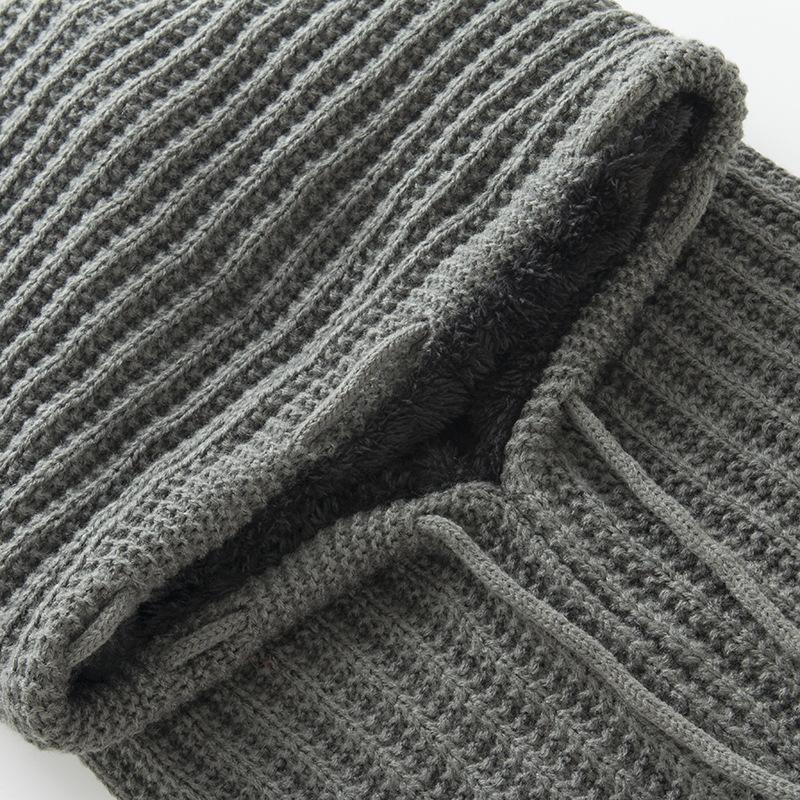 Women's Pullover Stripe One Piece Plush Thickened Riding Ear Protector Knitted Warm Hat