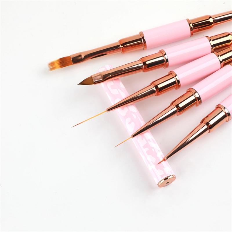5 Pcs Double-Sided Nails Art Brushes Practical Nails Art Liner Brushes Nail Art Pens Nail Brushes for Long Lines