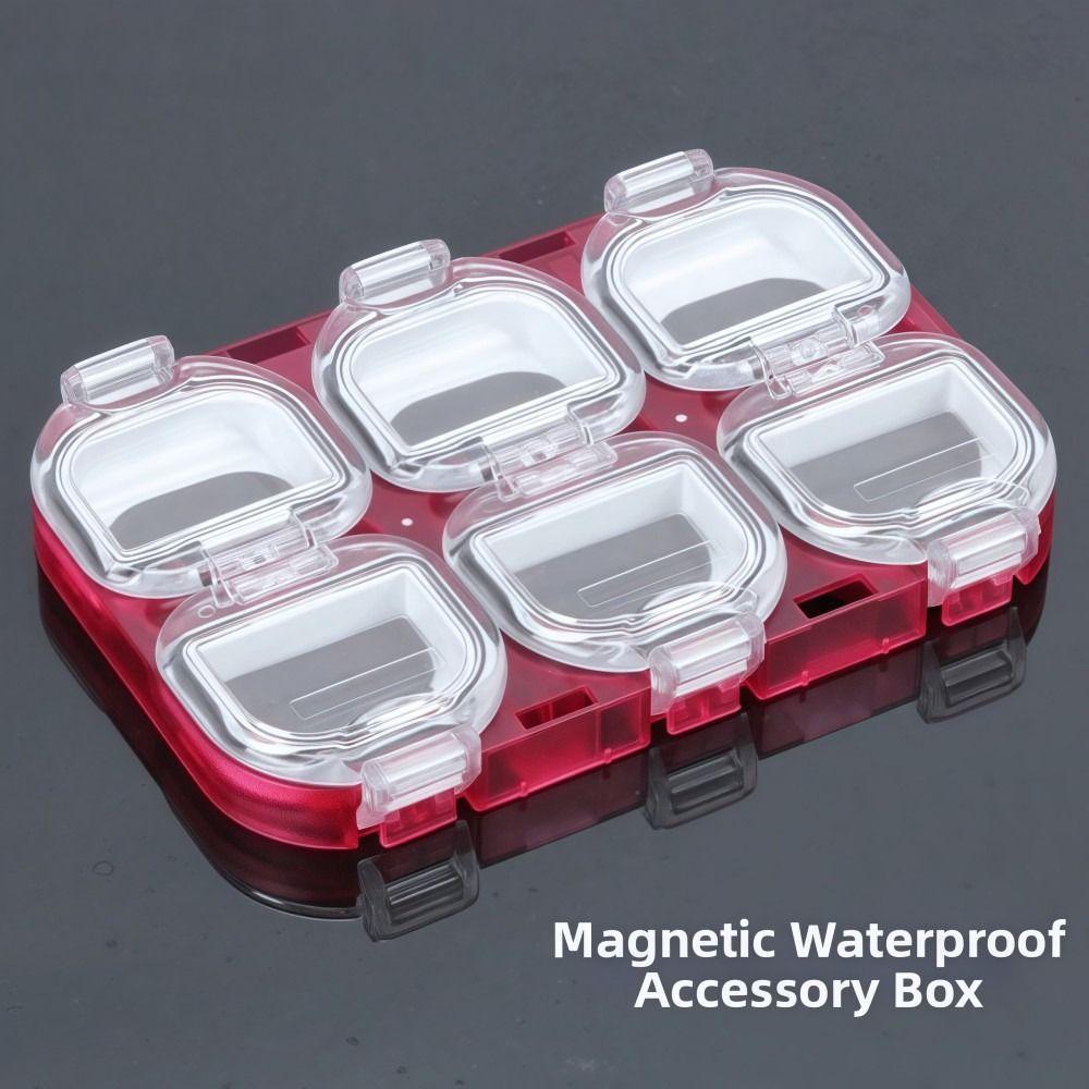 Waterproof Fishing Gear Accessory Box Red Fish Hook Storage Box Outdoor Fishing