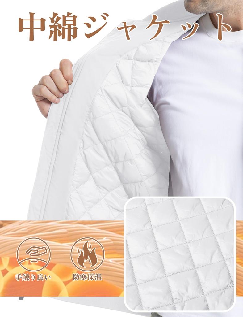 KEFITEVD Winter Plus Autumn Quilted Bomber Military Size 3XL Men's Jacket, Size, Outerwear, Windproof, Jacket, Style, White,