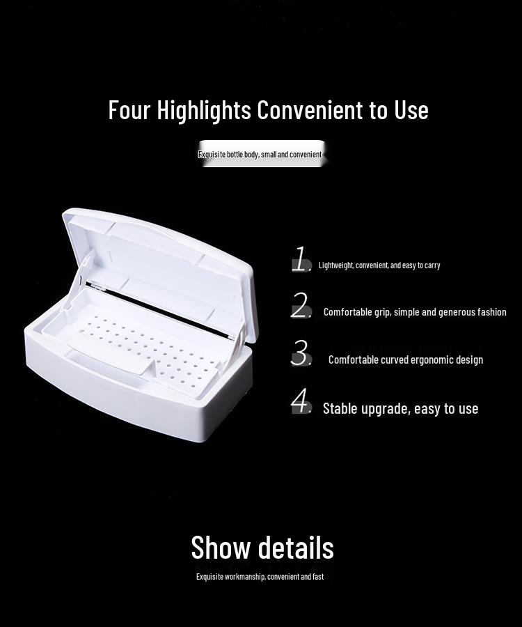 Nail Tool Alcohol Disinfection Box for Beauty and Cleaning