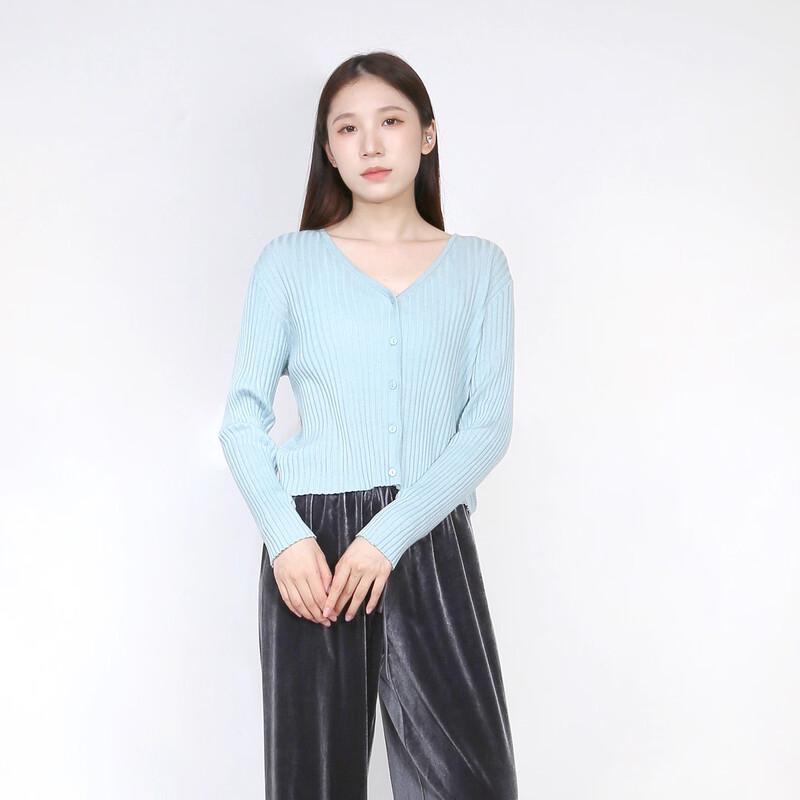 Sweet Basil Women's V-Neck Long-Sleeve Knit Cardigan Z1EA43333A