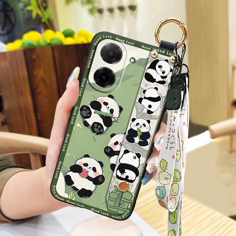 Ochronne etui na telefon z paskiem na nadgarstek dla Redmi A5 4G/Xiaomi Poco C71 4G Tylna okładka Pierścień Modny design Opaska przeciwpyłowa