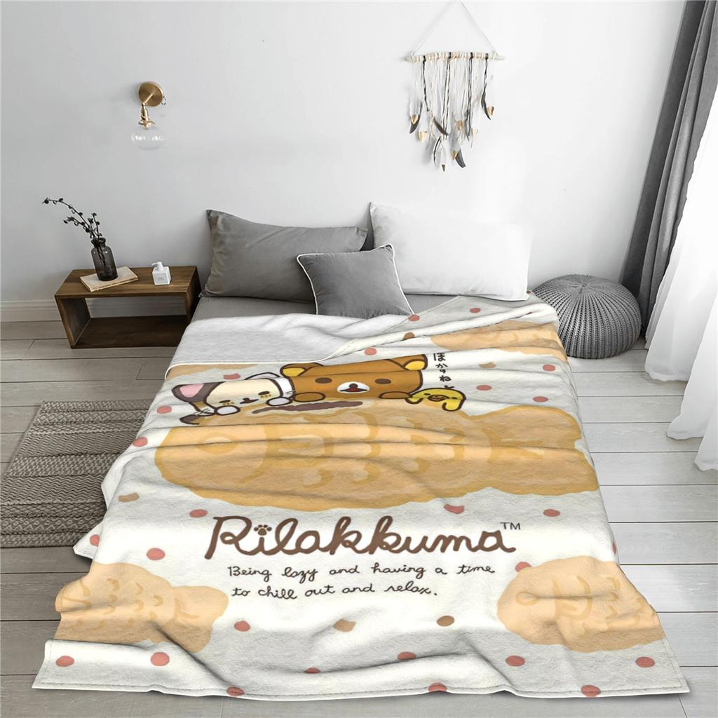 Rilakkuma Blanket Quality Soft  Throw Blanket Winter Children Bedroom Street Trend Bedspread