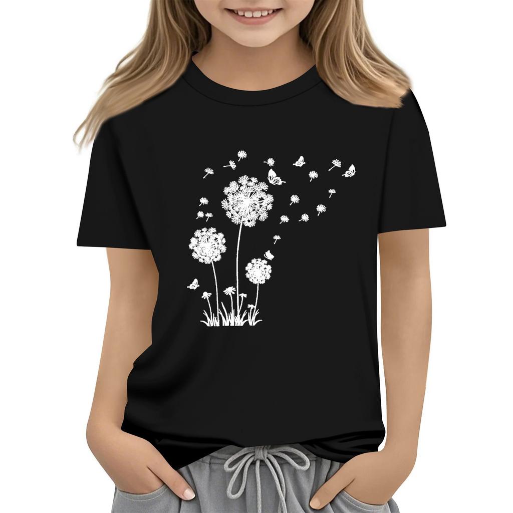 Summer Children's Crew-neck Top Printed Short-sleeved T-shirt Top Base