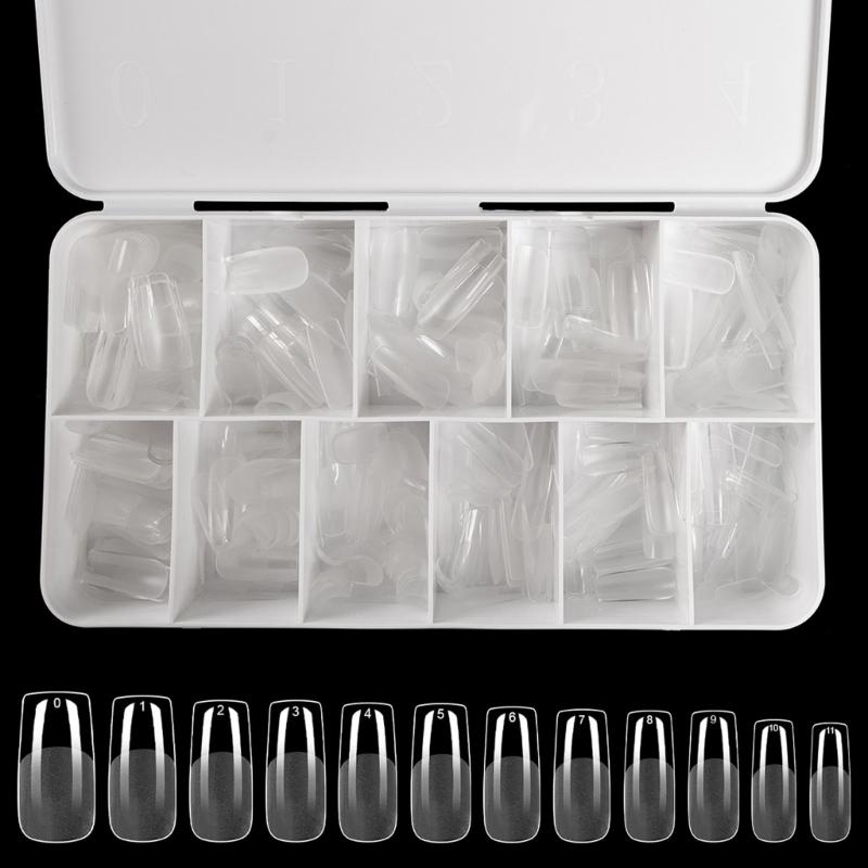 Średnie Kształt Migdała Końcówki Żelowe do Paznokci 550 SZT Wstępnie Wytrawione Przezroczyste Sztuczne Paznokcie Manicure dla Profesjonalistów i Początkujących