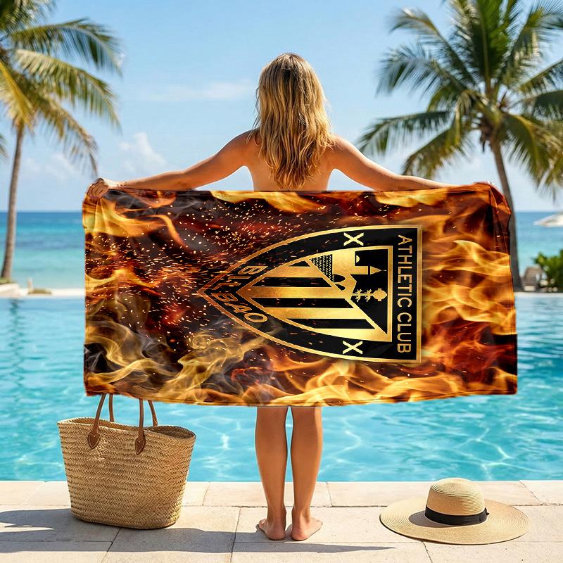 Athletic Bilbao Football Beach Towel Soft Microfiber Summer Towel Quick Dry Absorbent Towel for Beach Swimming Pool Travel