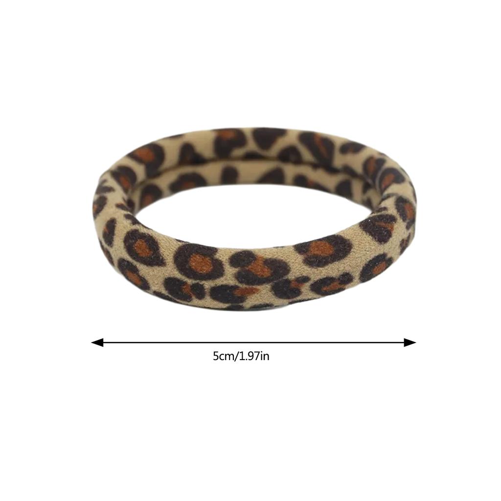 Aesthetic Leopard Print Scrunchies Elastic Hair Rope Set of 5 French Hair Elastic Absorbent Hair Tie for After Bath Use