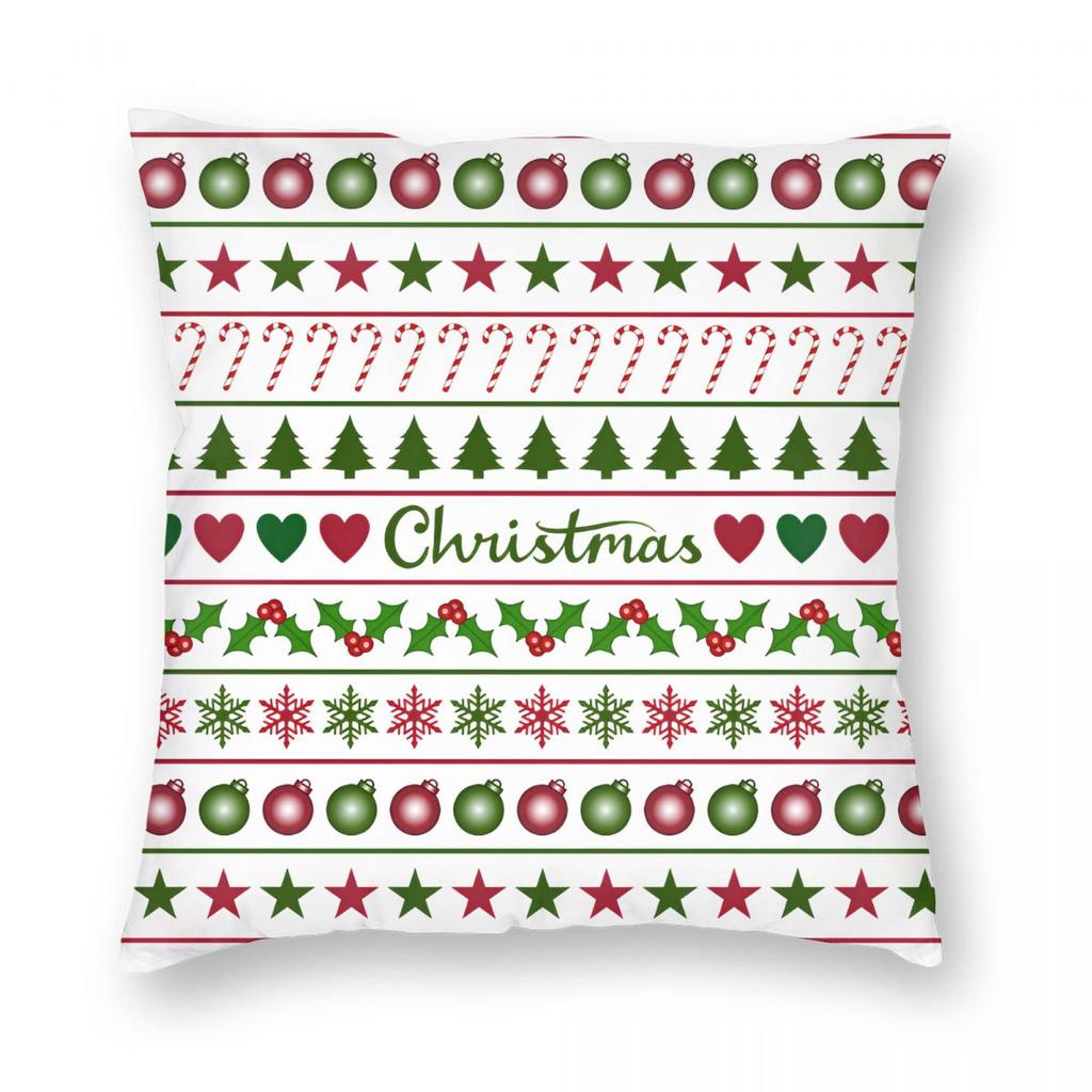 Christmas New Year Pillowcase Printing Polyester Cushion Cover Gift Santa Pillow Case Cover Home Zipper 18''