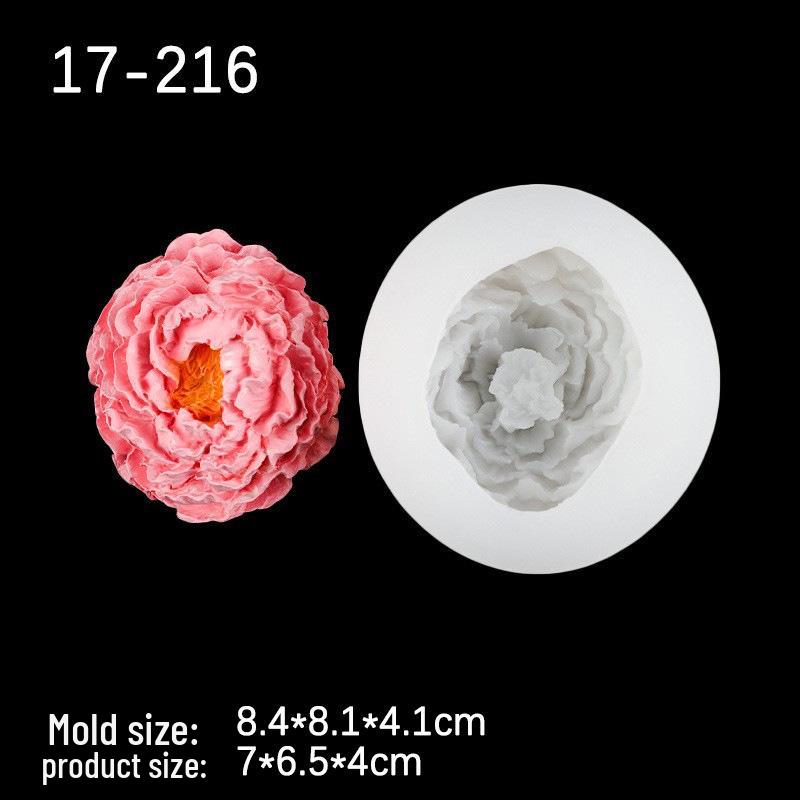 3D Hibiscus Rose Peony Flower Silicone Mold for Cake, Soap, Resin, Plaster Ornaments