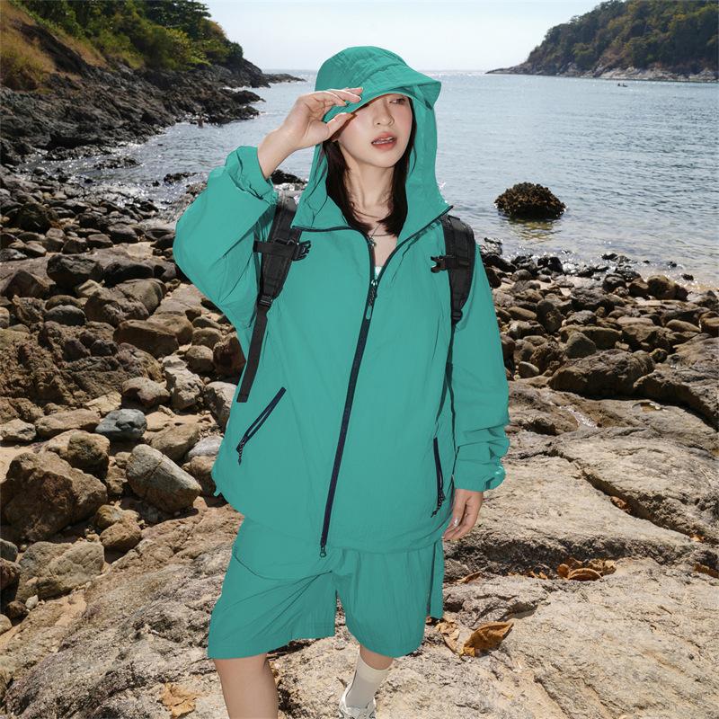 Wenhouu sunscreen clothing men's summer UPF100 + loose breathable sunscreen clothing women's outdoor light and cool sunscreen clothing