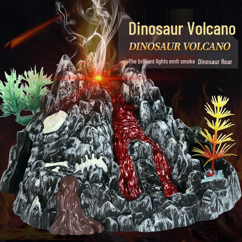 Volcano Eruption Simulation Toy with Sound, Light, and Dinosaur Ornaments - Cognitive Gift for Boys