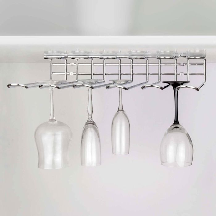 Emuca porte-verres pour meubles supra 5 rangées, longueur 320mm, acier, chromé