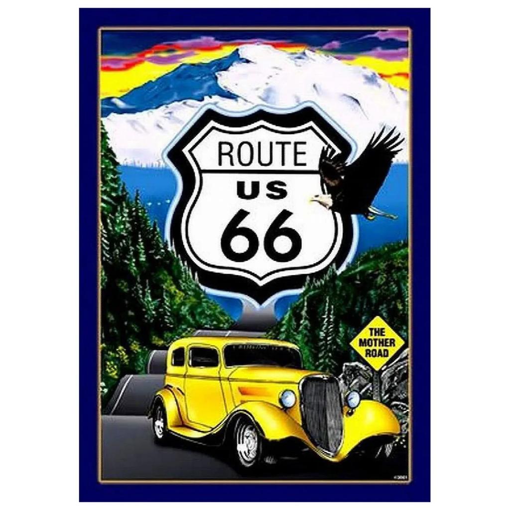 USA Route Metal Signs Wall Poster Plaque Warning Sign Vintage Iron Painting Decoration for Home Cafe Living Room Club Bar