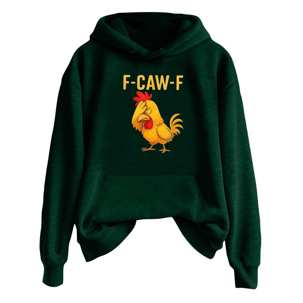 Women's Fashionable Casual Long Sleeve Hooded Printed Sweatshirt