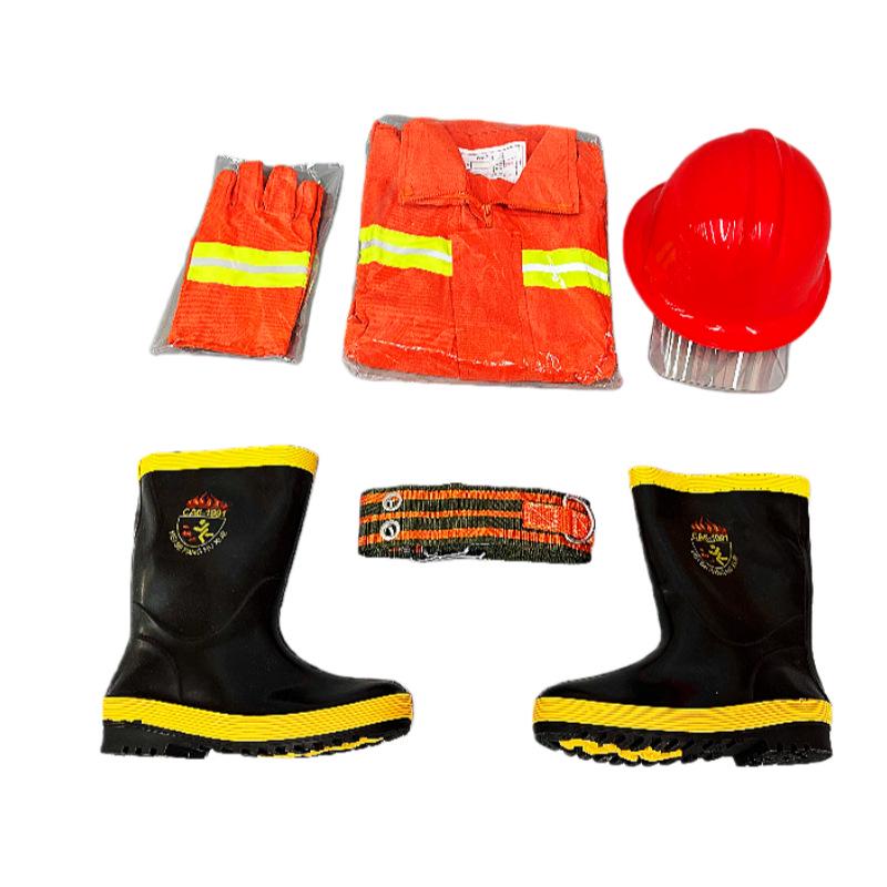 Costum de antrenament pentru pompieri stil 97: Set de 6 Piese cu Cască, Mănuși, Cizme și Uniformă de Luptă