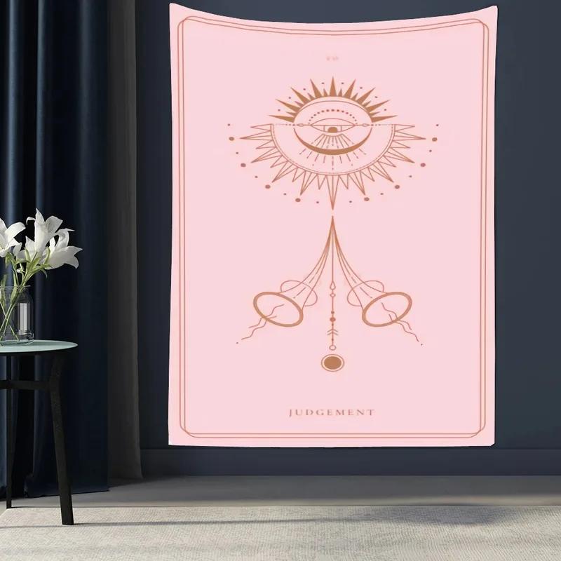 Pink Cartoon Divination Printed Tapestry Office Living Room Tapestry Home Wall Decoration Tapestry