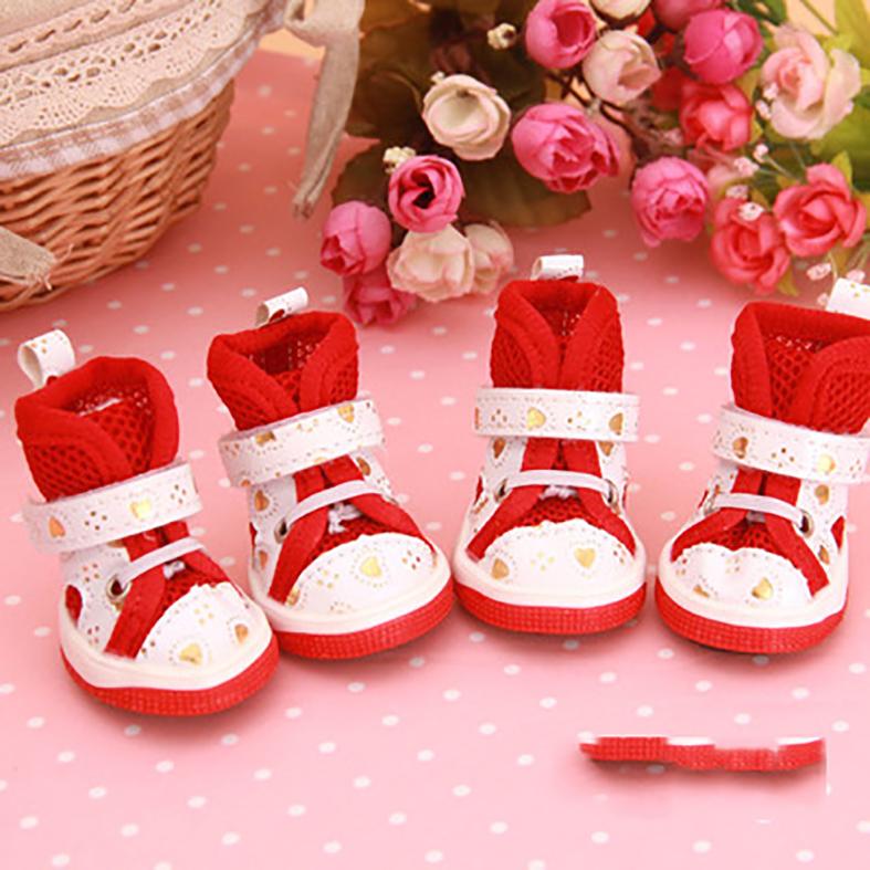 

Нове надходження Взуття для домашніх собак Весна Літо ПУ Нековзка гума Взуття для цуценят Коти для чихуахуа дрібних порід Коти Товари для домашніх тварин 5 червоний