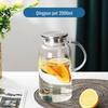 Large Heat-Resistant Borosilicate Glass Pitcher for Cold Water, Juice, Milk - Transparent, High Capacity 