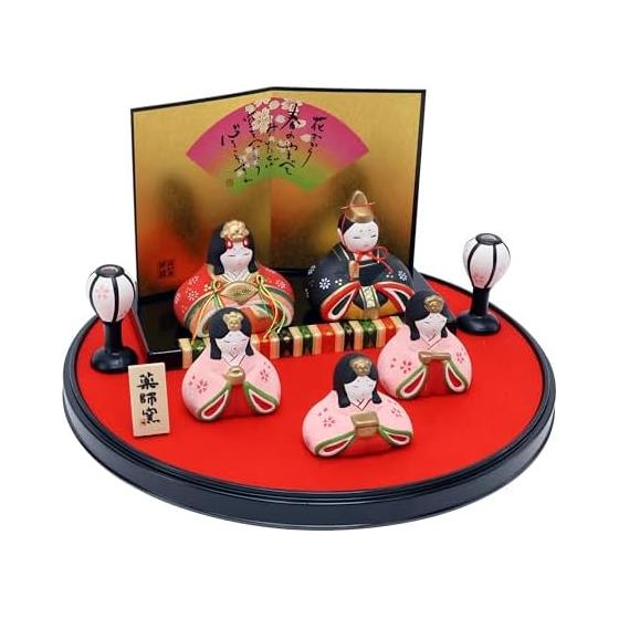Osaka Choseido Hina Dolls Compact Mini Hina Dolls Doll s Festival Ceramic Flower Miyabi Marudai Hina