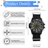 Watch Men Military Nylon Strap Waterproof Luminous Analog Display Calendar Simple Fashion Sports Watch 12/24 Hour Format Quartz Men Fashion Accessory