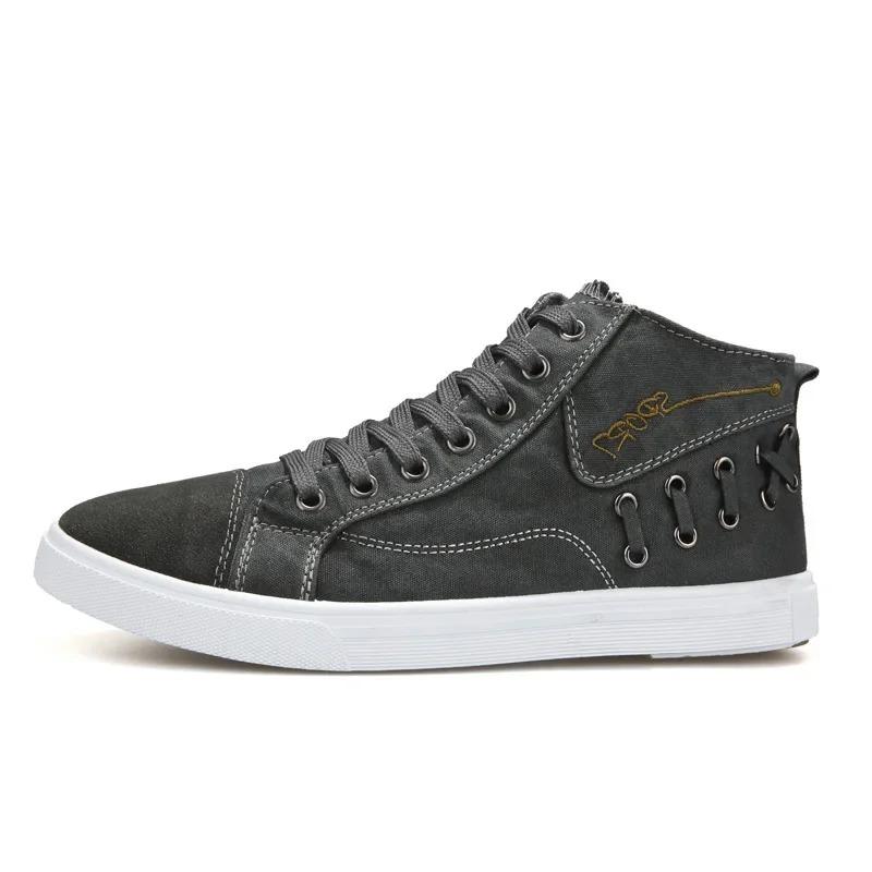 Fashion Denim Canvas Shoes Men Sneakers Casual High Top Shoes for Men  New Comfortable Trend Male Vulcanized Shoes Tenis Masculino