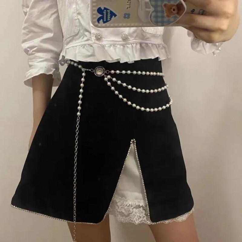 Vintage Three Layer Pearl Waist Chain For Women Stylish Dress Accessory Belt