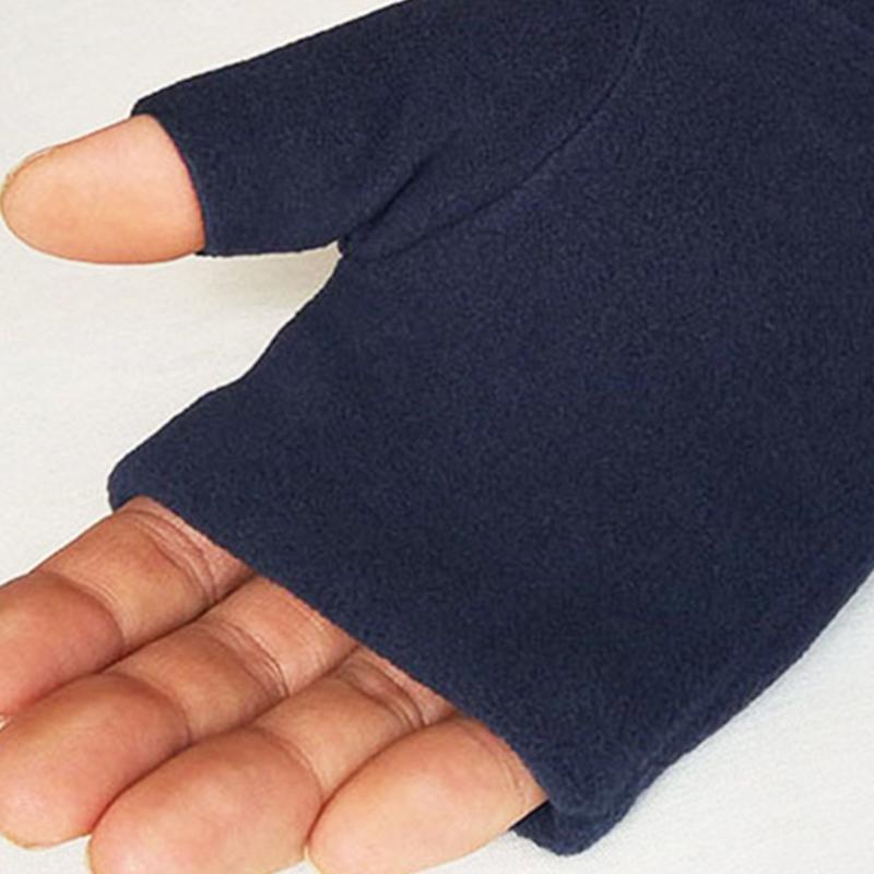 Winter Half Finger Gloves Women Men Soft Plush Fleece Warm Gloves Solid Color Hand Wrist Fingerless Mittens Fashion