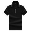 Polo tričko s krátkým rukávem, pánské prodyšné tričko z čisté bavlny, business casual top s límečkem