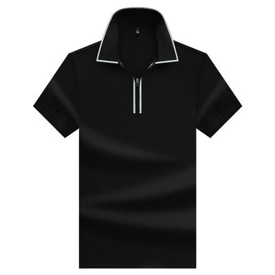 Koszula polo z krótkim rękawem, męska oddychająca koszulka z czystej bawełny, top z kołnierzykiem w stylu business casual