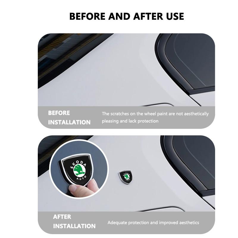 VAN4 For Skoda 3D Metal Car Trunk Window Side Emblem Badge Decal Sticker octavia a5 a4 mk1 2 fabia superb rapid mk3 yeti 2006